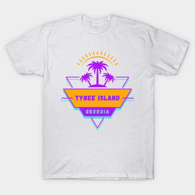 Tybee Island Georgia Beach Vibes 80's T-Shirt by bougieFire